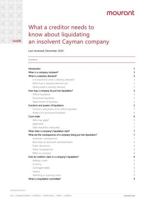 What a Creditor Needs to Know About Liquidating an Insolvent Cayman