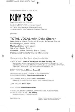 TOTAL VOCAL with Deke Sharon