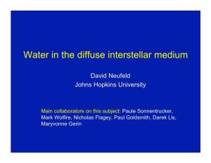 Water in the Diffuse Interstellar Medium
