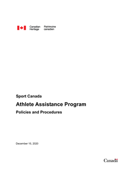 Athlete Assistance Program Policies and Procedures (2020)