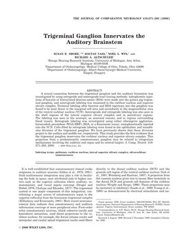 Trigeminal Ganglion Innervates the Auditory Brainstem