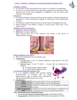 Cervical Intraepithelial Neoplasia (CIN)