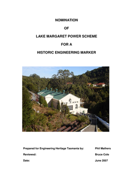 Lake Margaret Hydro-Electric Scheme