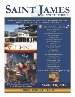 Bulletin 638 Saint James the Apostle Church Springfield NJ March 8, 2015