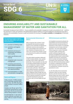 Ensuring Availability and Sustainable Management Of