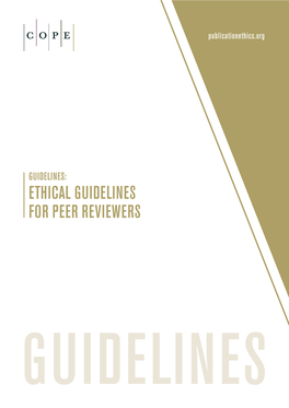 COPE Ethical Guidelines for Peer Reviewers — English