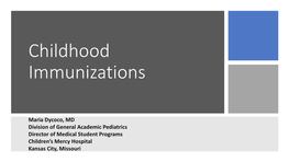Childhood Immunizations (PDF)