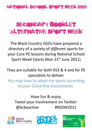 Secondary Booklet 'Alternative Sport Week'