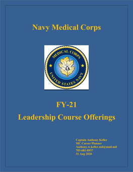 Navy Medical Corps FY-21 Leadership Course Offerings