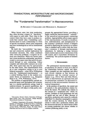 The "Fundamental Transformation" in Macroeconomics