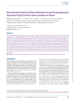 (LEA) Protein Gene Families in Plants