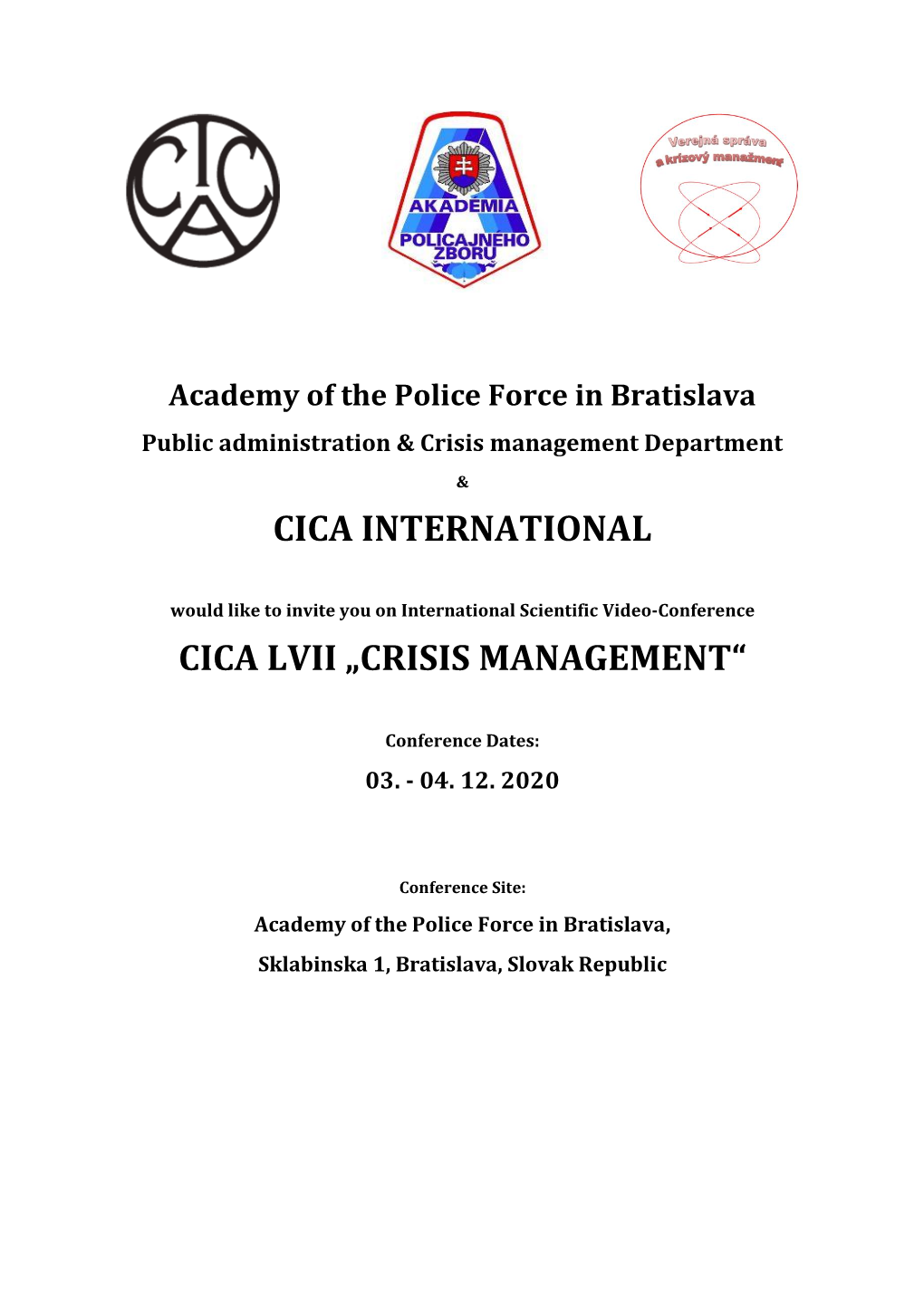 Cica International Cica Lvii „Crisis Management“