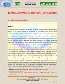 Islamic Approach to the Youth Development