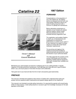 1987 Catalina 22 Owners Manual