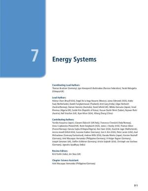 Chapter 7 on Energy Systems Gas (GHG) Emissions