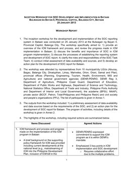 Planning Workshop for Soc Development And