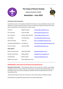 The Corps of Drums Society Newsletter – June 2019