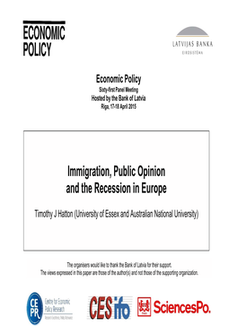 16:20 Immigration, Public Opinion and the Recession in Europe