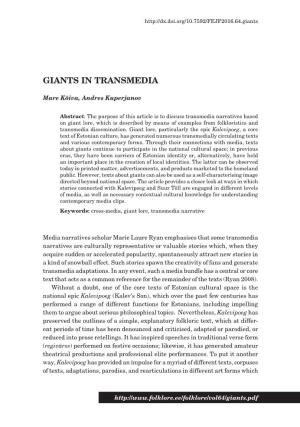 Giants in Transmedia