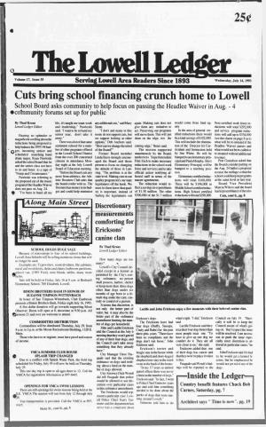 Cuts Bring School Financing Crunch Home to Lowell School Board Asks Community to Help Focus on Passing the Headlee Waiver in Aug