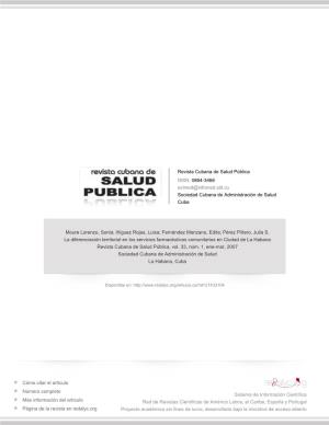 La Diferenciación Territorial En Los Servicios Farmacéuticos Comunitarios En Ciudad De La Habana Revista Cubana De Salud Pública, Vol