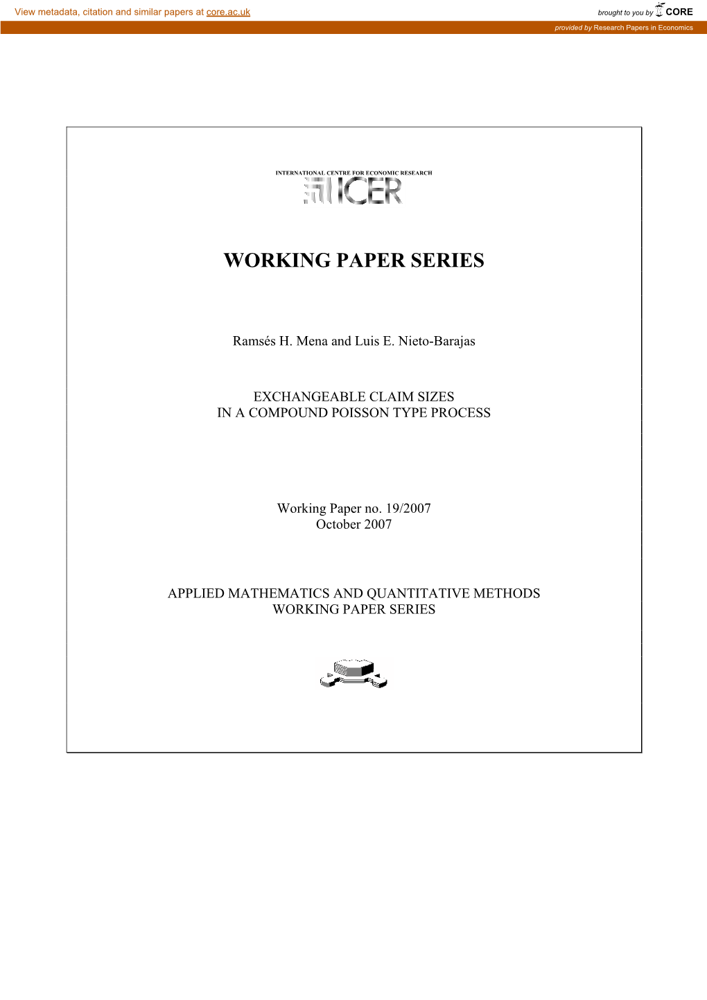 Working Paper Series