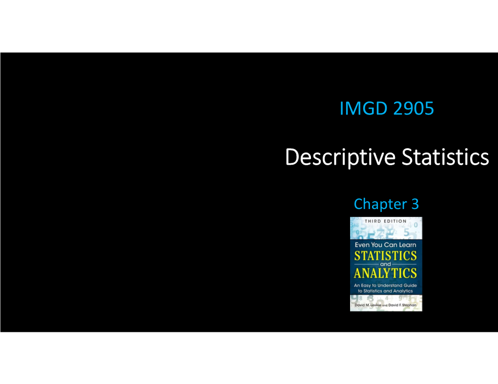 Descriptive Statistics