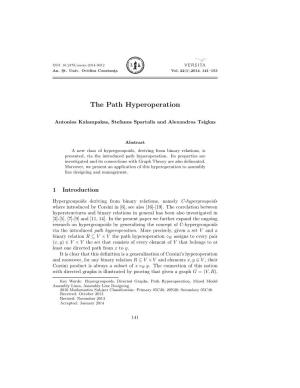 The Path Hyperoperation