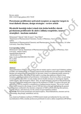 Peroxisome Proliferator-Activated Receptors As Superior Targets to Treat Diabetic Disease, Design Strategies - Review Article