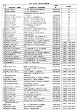 Stq Result March 2018 Sn Contact Grade