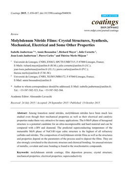 Molybdenum Nitride Films: Crystal Structures, Synthesis, Mechanical, Electrical and Some Other Properties