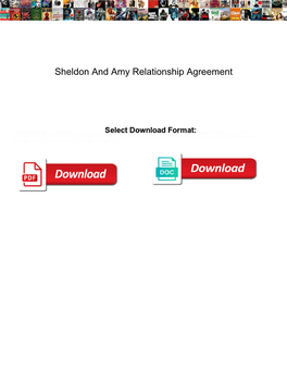 Sheldon and Amy Relationship Agreement