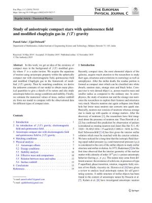 Study of Anisotropic Compact Stars with Quintessence Field And