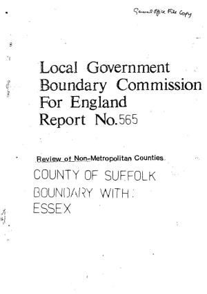 County of Suffolk Boundary Wit Essex &.' Local Govehnmbjt