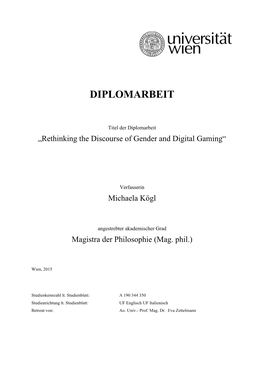 Rethinking the Discourse of Gender and Digital Gaming“