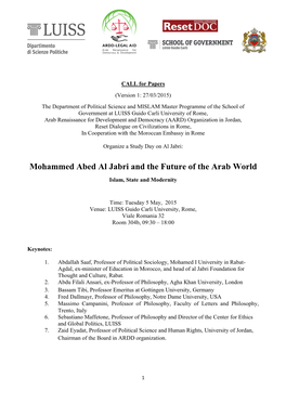 Mohammed Abed Al Jabri and the Future of the Arab World