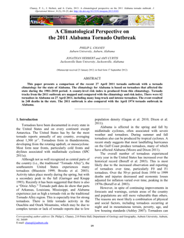 Article a Climatological Perspective on the 2011 Alabama Tornado