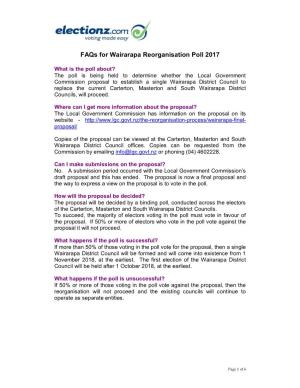Faqs for Wairarapa Reorganisation Poll 2017