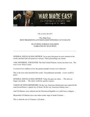 War-Made-Easy-Transcript.Pdf