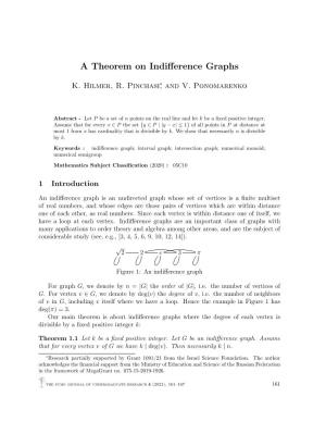 A Theorem on Indifference Graphs