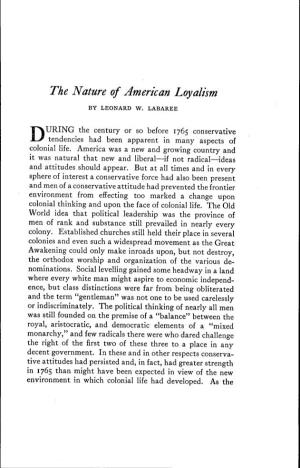 The Nature of American Loyalism