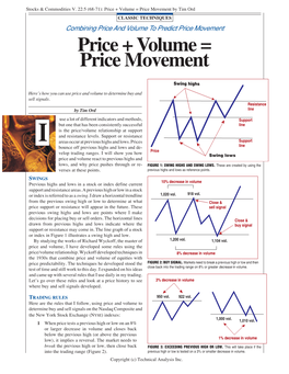 Price+Volume=Price Movement