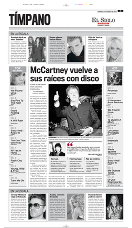 Mccartney Vuelve a Sus Raíces Con Disco