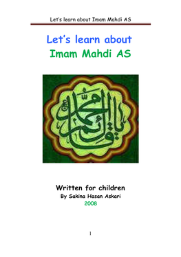 Let's Learn About Imam Mahdi AS