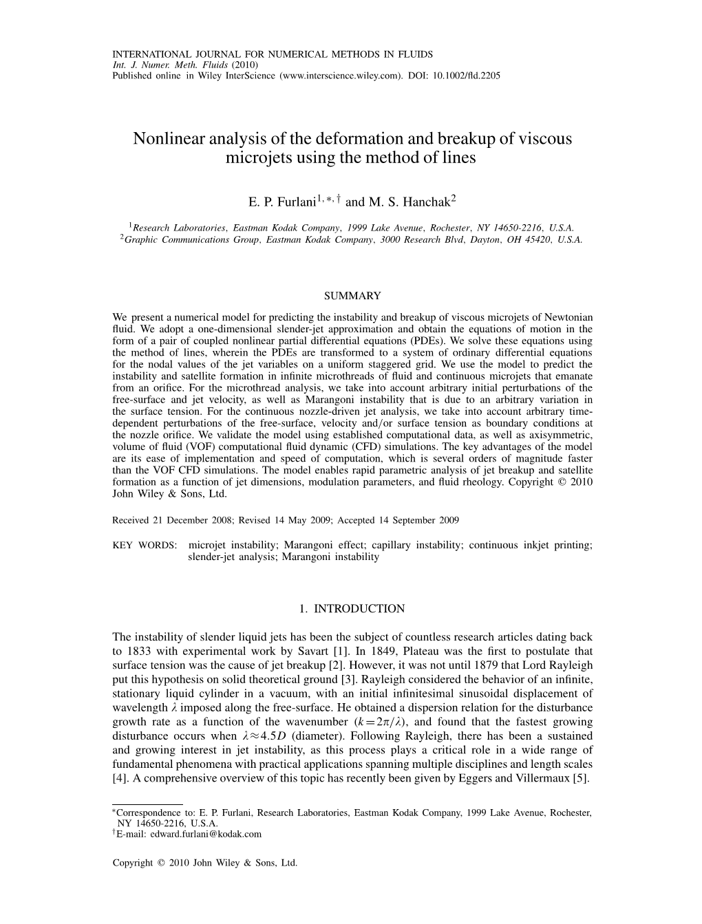 Nonlinear Analysis of the Deformation and Breakup of Viscous Microjets Using the Method of Lines