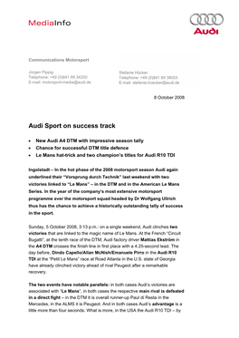 Audi Sport on Success Track