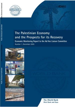 Palestinian Economy and the Prospects for Its Recovery