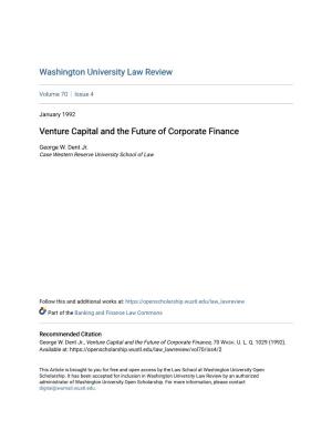 Venture Capital and the Future of Corporate Finance