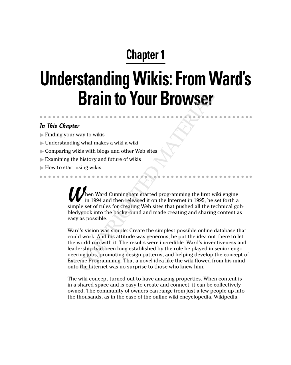 Understanding Wikis: from Ward’S Brain to Your Browser