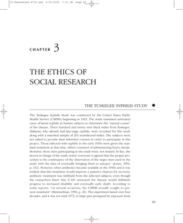 The Ethics of Social Research